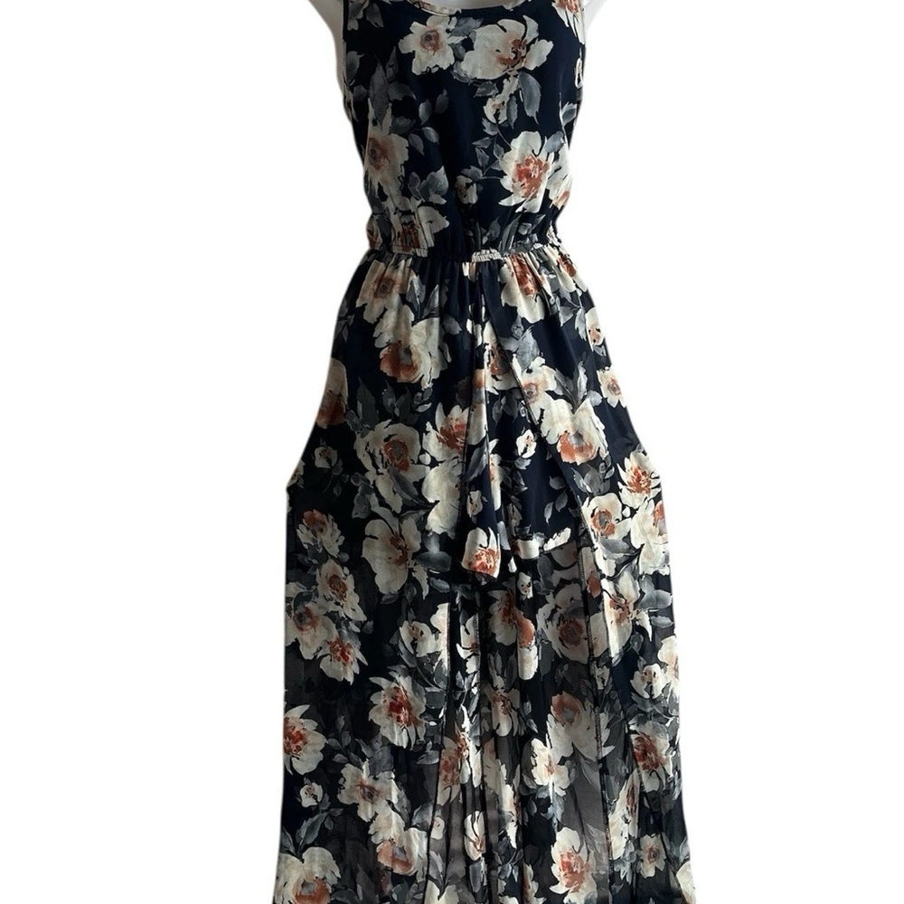 Rue21 Blue and White Pleated Halter Maxi Dress